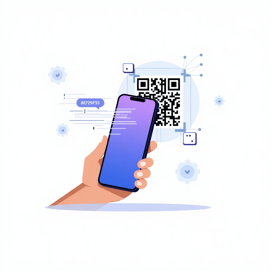 A user quickly scanning a QR code with a mobile device